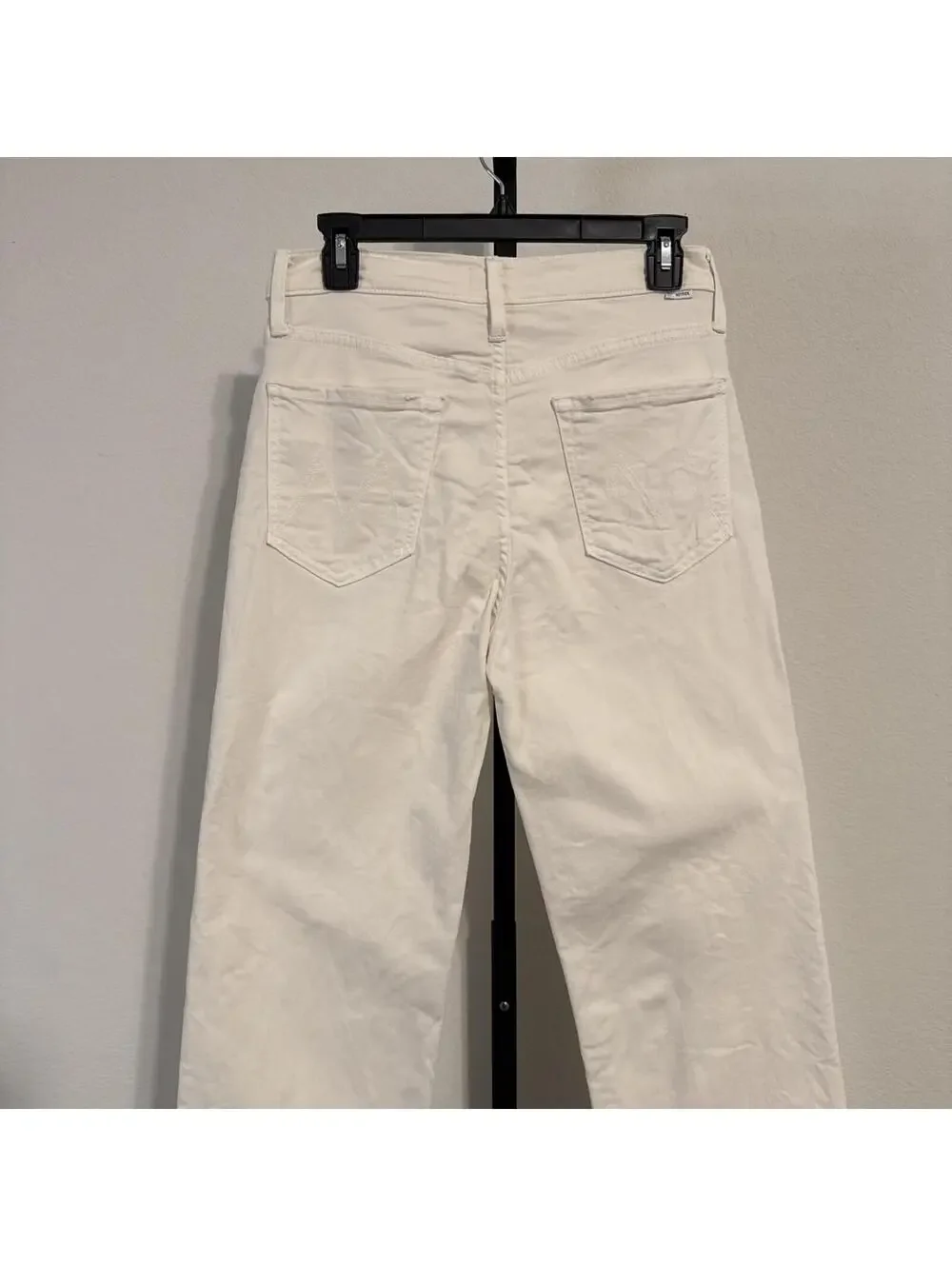 MOTHER The Rambler High-Rise Zip Ankle Jeans in Cream Puff - Size 28 - Picture 6 of 15